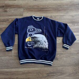 Vintage Eagle Art Nature Canada Crewneck Sweater